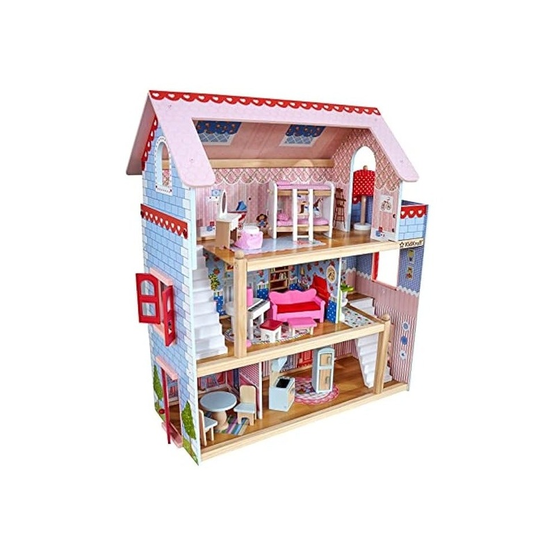 Chelsea Doll Cottage Wooden Dolls House With Furniture And Accessories Included (3 Storey Play Set For 30 Cm/12 Inch Dolls), 65054