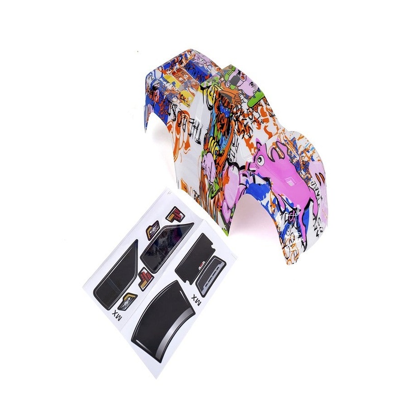 Custom Body Graffiti Pink Pig Style Compatible for V1 Traxxas Maxx 1/10 4X4 4WD Truck Shell Cover(Truck not Included) MX-PIG-01