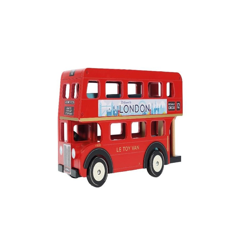 Le Toy Van - Cars u0026 Construction - London Double Decker Bus Toy - London Toy Bus - Wooden Toy Bus - Role Play Toys - Suitable for Girls and Boys Toys Age 3 +