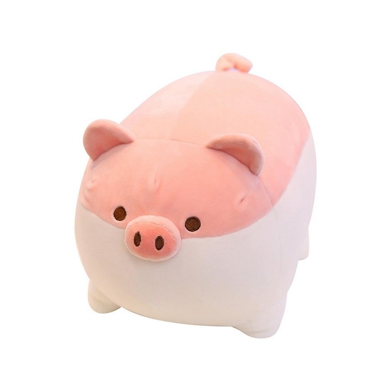 Levenkeness Soft Fat Pig Plush Hugging Pillow,Cute Piggy Stuffed Animal Doll Toy Gifts for Bedding, Kids Birthday, Valentine, Christmas (Pink, 19.7)