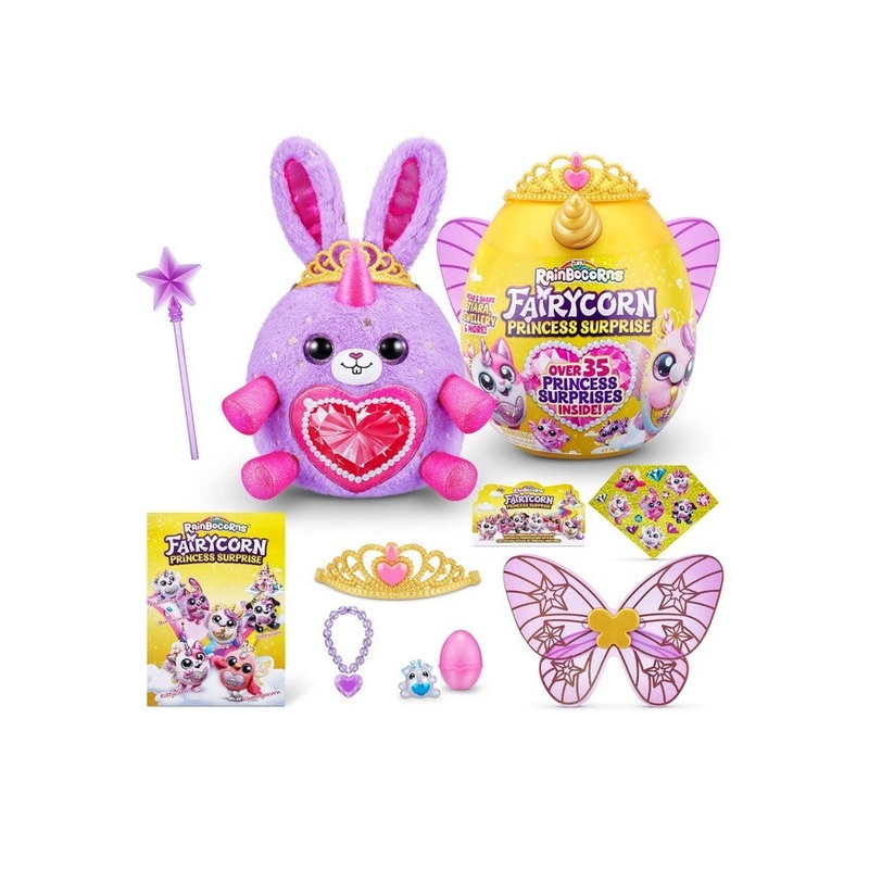 Rainbocorns Fairycorn Princess Surprise (Bunny) by ZURU 11 Collectible Plush Stuffed Animal, Surprise Egg, Wearable Fairy Wings, Magical Fairy Princess, Ages 3+ for Girls, Children