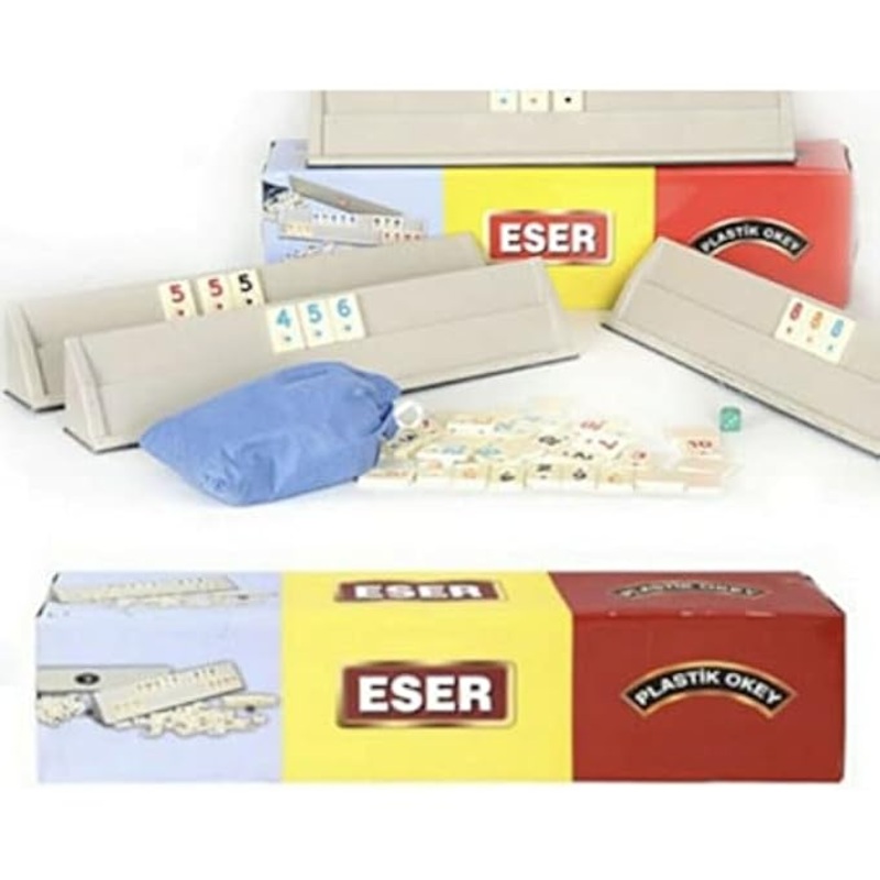 Turkish Zone Okey Game Plastic Okey Takimi Oyunu Rummy Board Game Tile UK