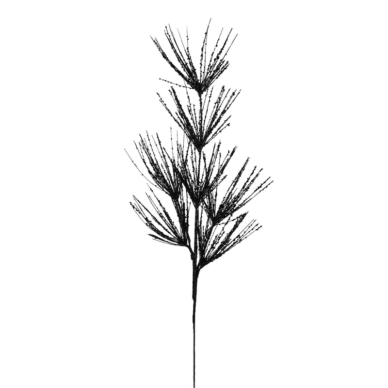 Glitter Pine Tree Spray, 74 cm Black 3 pcs