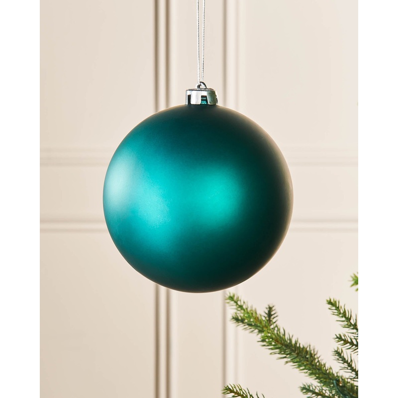 Teal Oversized Matt Shatterproof Bauble 15 cm 3 pcs