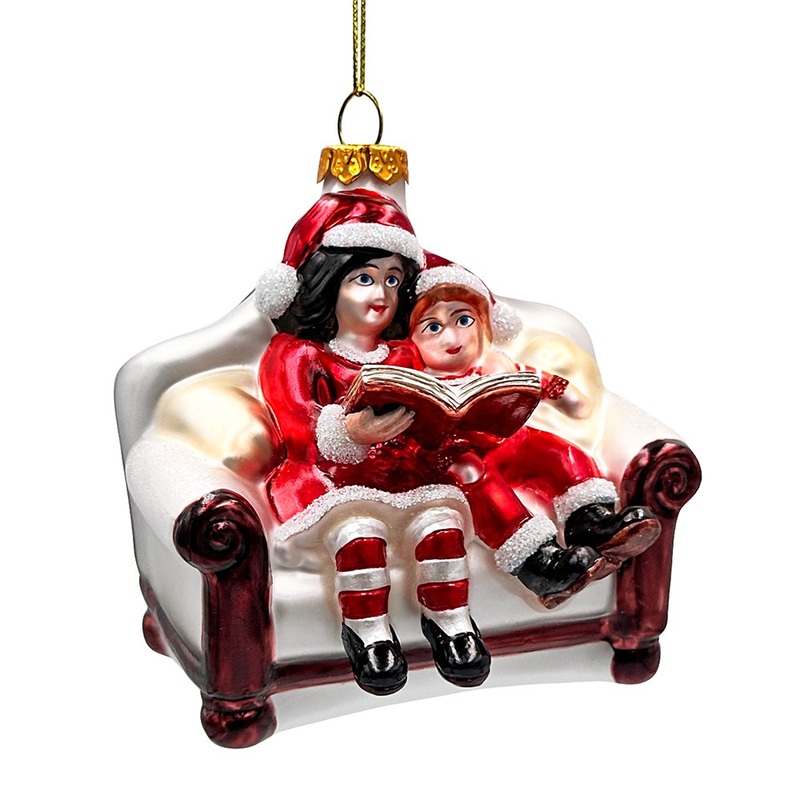Charming Kids on the Couch Glass Christmas Ornament, Sentimental Holiday Tree Decor